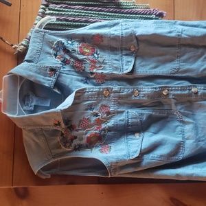 Vintage Cambridge Dry Goods Womens Sleeveless Denim Top sz 6